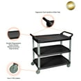 thumbnail image 4 of Luxor 3-Shelf Serving Cart Black SC13-B, 4 of 4