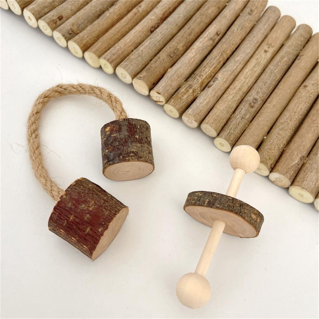 Natural Wooden Funny Toy Chew for Small Mouse RattanBalls Hamster Bridge Wooden Cage Accessories