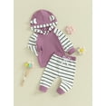 thumbnail image 3 of Liacowi Baby Girls 2PCS Outfits Sets Infant Girls Long Sleeve Contrast Color Hoodie Tops Striped Pants Sets Newborn Girl Fall Clothes 0-24 Months, 3 of 9