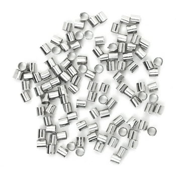 Cousin DIY Crimp Tube and Beads Set, Silver Finish, 100 Pieces