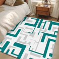 thumbnail image 5 of Gray Green Geometric Stripes Washable Area Rugs 4'x6', Modern Abstract Lines Maze Low Pile Throw Living Room Rug Non-Slip Sturdy Edge Binding Carpet for Indoor Entryway Bedside Kitchen, 5 of 9