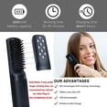 thumbnail image 5 of Cepillo alisador de pelo caliente, miniplancha portátil recargable por USB de 6400 mAh, peine alisador 2 en 1 con función antiescaldaduras para mujeres y hombres (negro), 5 of 5