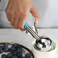 thumbnail image 4 of 2 Ounce Portion Scoop 1 Trigger Release Cookie Scoop - With Blue Handle Stainless Steel Disher For Portion Control Scoop Cookie Dough Cupcake Batter Or Ice Cream 2 PCS, 4 of 6