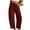 Wine, variant on RYRJJ Womens Mid Rise Cord Barrel Pants Casual Baggy Wide Leg Corduroy Cropped Ankle Pants Trousers with Pockets(Coffee,L)