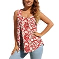 thumbnail image 2 of ClodeEU Women's Floral Print Sleeveless Blouse, Casual U Neck Tank Top for Summer O-Multicolor,Women's Plus XXXXXL, 2 of 7