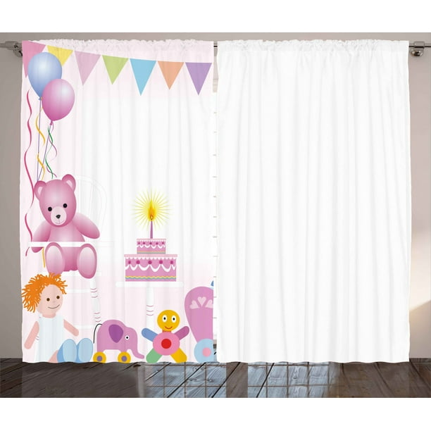 Birthday Decorations For Kids Curtains, Baby Girl Curtains