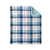 Parent's Choice Blue and White Plaid Blanket, 30" x 40",Unisex, Infant, Sherpa