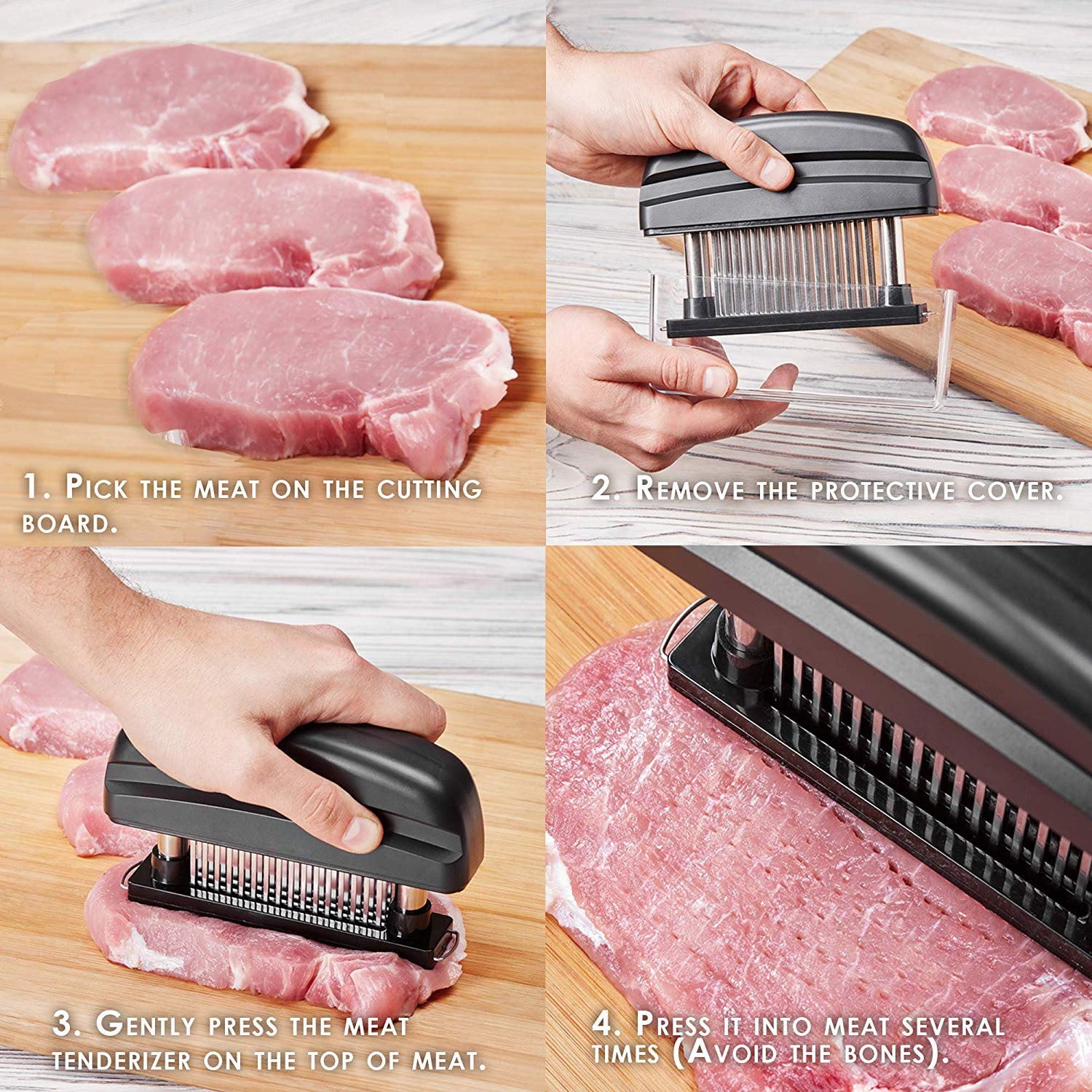 Professional Bladed Meat Tenderizers, for Tenderizing Steak, Chicken B –  GizModern