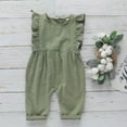 thumbnail image 2 of HNMKIU Baby Boys Girls Sleeveless Rompers Solid Bodysuit Outfit Clothes for Babies Army Green,3-6 Months, 2 of 4
