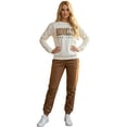 thumbnail image 1 of Set Mujer Sudadera Estampada y Pants Casual Cálido, 1 of 5