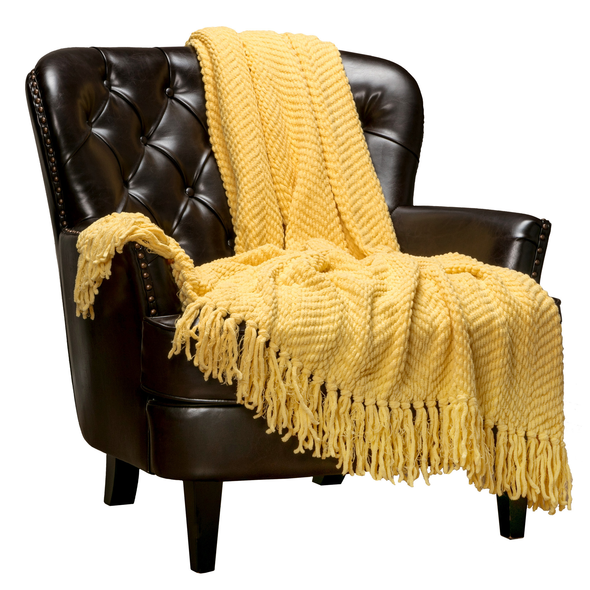 Chanasya Textured Knitted Super Soft Throw Blanket With Tassels Cozy