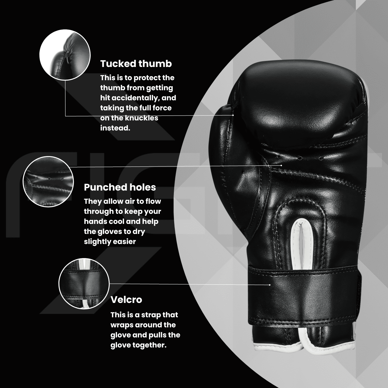 FightX Boxing Gloves for Men & Women MMA Mauy Thai Kickboxing Bag Punching Gloves (Black/White, 16oz)