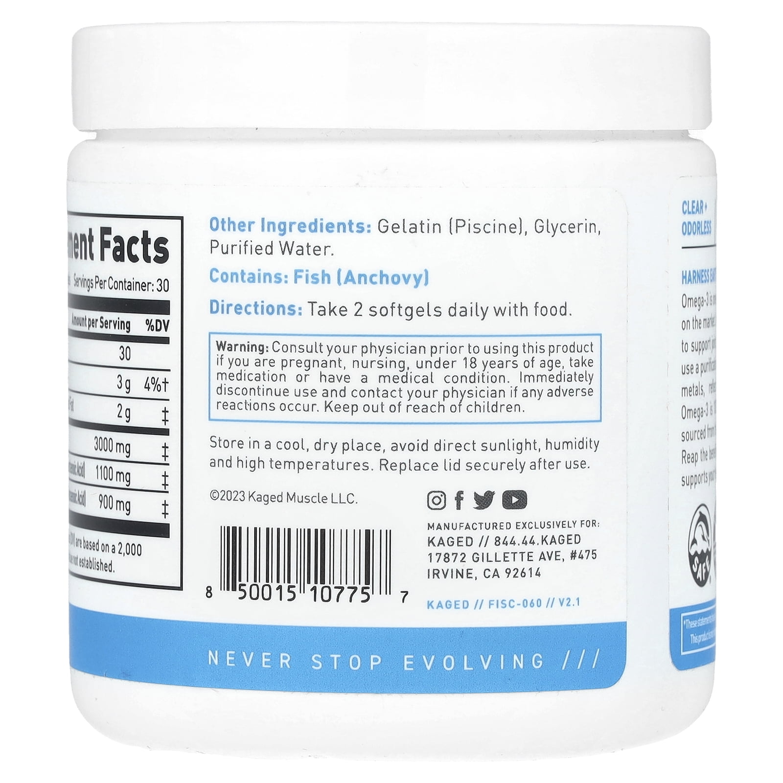 Kaged Omega-3, Triple Strength, 60 Softgels