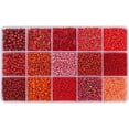 thumbnail image 1 of shiyou-15 Color Glass Seed Beads Tube Beads Loose Kit for Jewelry Making DIY Craft Beading (Red), 1 of 4