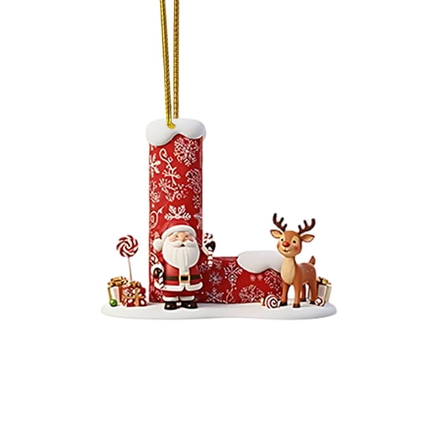 Christmas Tree Decoration 2D Acrylic Decoration Letter Pendant With 26 Letters Christmas Hanging Decoration DIY Crafts Christmas Home Decoration