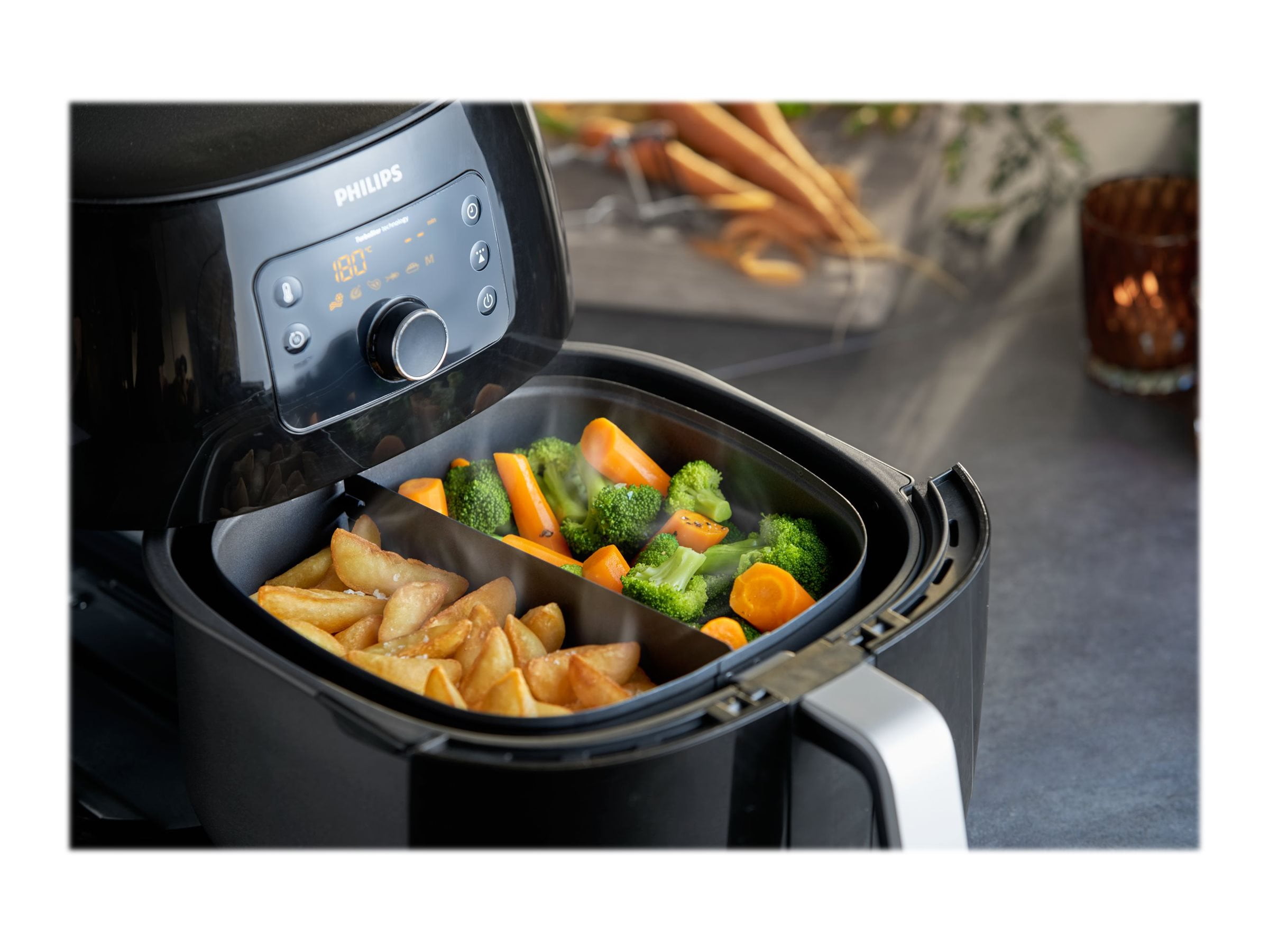 Philips Premium Airfryer XXL with Fat Removal Technology, Black, HD9630/98  & Kitchen Philips XXL Grill Master Accessory Kit for Twin Turbos Tar Model