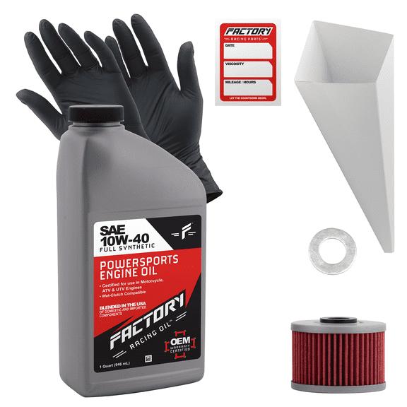 Factory Racing Parts SAE 10W-40 1qt Oil Change Kit Compatible With Kawasaki Z125 PRO BR125 2017-2021