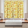 thumbnail image 2 of Ambesonne Yellow White Kitchen Curtains, Swirled Butterfly, 55"x45", Earth Yellow Orange, 2 of 3