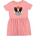 thumbnail image 3 of Inktastic Boston Terrier Dog Retro Sunset Girls Toddler Dress, 3 of 5