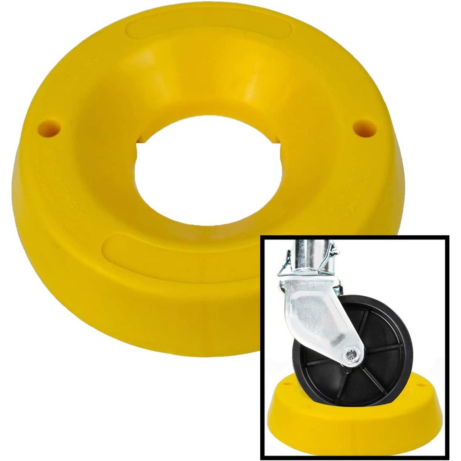 Trailer Tongue Jack Wheel Dock Heavy Duty Yellow Wheel Stopper Dock