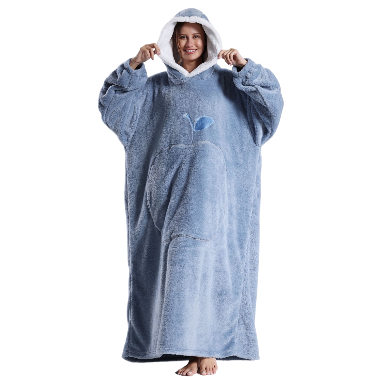 Wearable Blanket Hoodie for Women Men Adult Oversized Hooded Blanket Cozy Sweater Super Soft Comfortable Wearable Blanket with Sleeves Hoodie Sweatshirt with Pockets