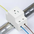 thumbnail image 2 of DIN Rail Socket, DIN Rail Mount Modular Power Socket Single AC Outlet, Built in Protective Outlet for Distribution Panel (US AC110?250V 15A), 2 of 8