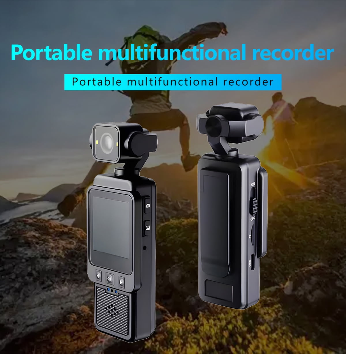 Mini Body Camera, 1080P FHD WiFi Video Camera with Audio and Photograph, Clip Pocket Vlog Camera for Daily Work Serving Records,180° Rotating Head, 120° Wide Angle, Built-in Flash, 64GB Card