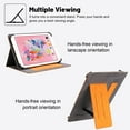 thumbnail image 2 of TECH CIRCLE for 7 Inch Tablet Android 11/12/13/14 Tablet Universal Case with Stand (Portrait/Landscape Viewing Angles)/Hand Strap/Front Pocket/Card Slots, PU Leather Folio Case with Lanyard, Yellow, 2 of 6