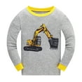 thumbnail image 2 of Popshion Boys Pajamas Set Toddler Kids 100% Cotton 2 Piece Long Sleeve Excavator Sleepwear 4T/6713, 2 of 7