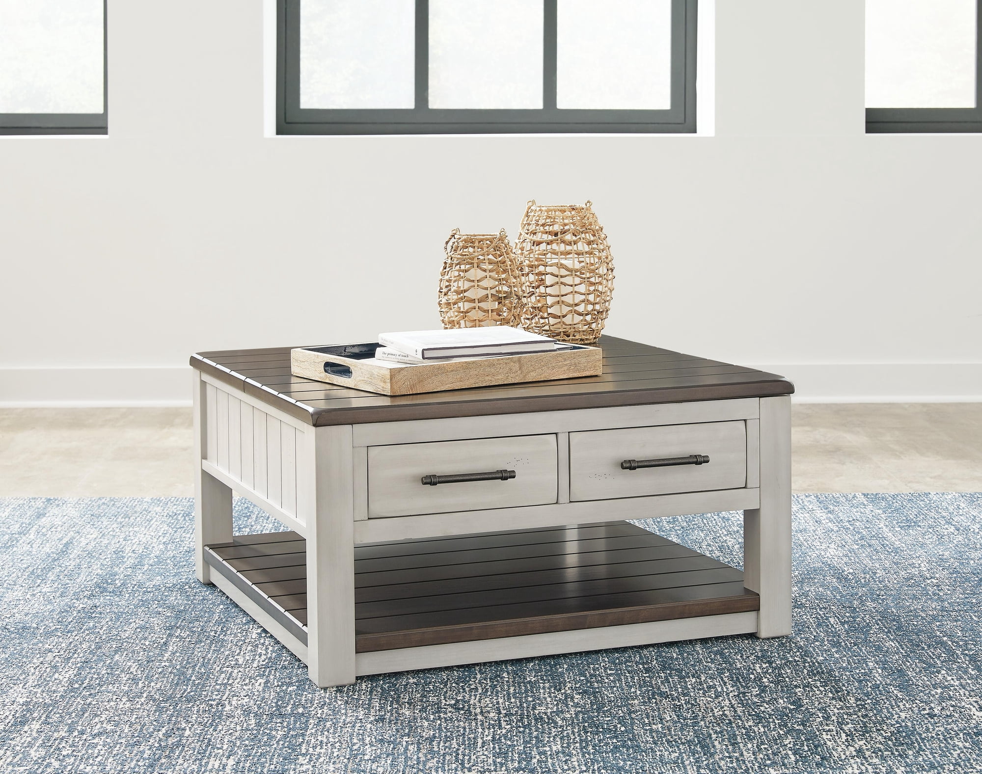 Signature Design by Ashley Darborn Lift-Top Coffee Table, Gray & Brown