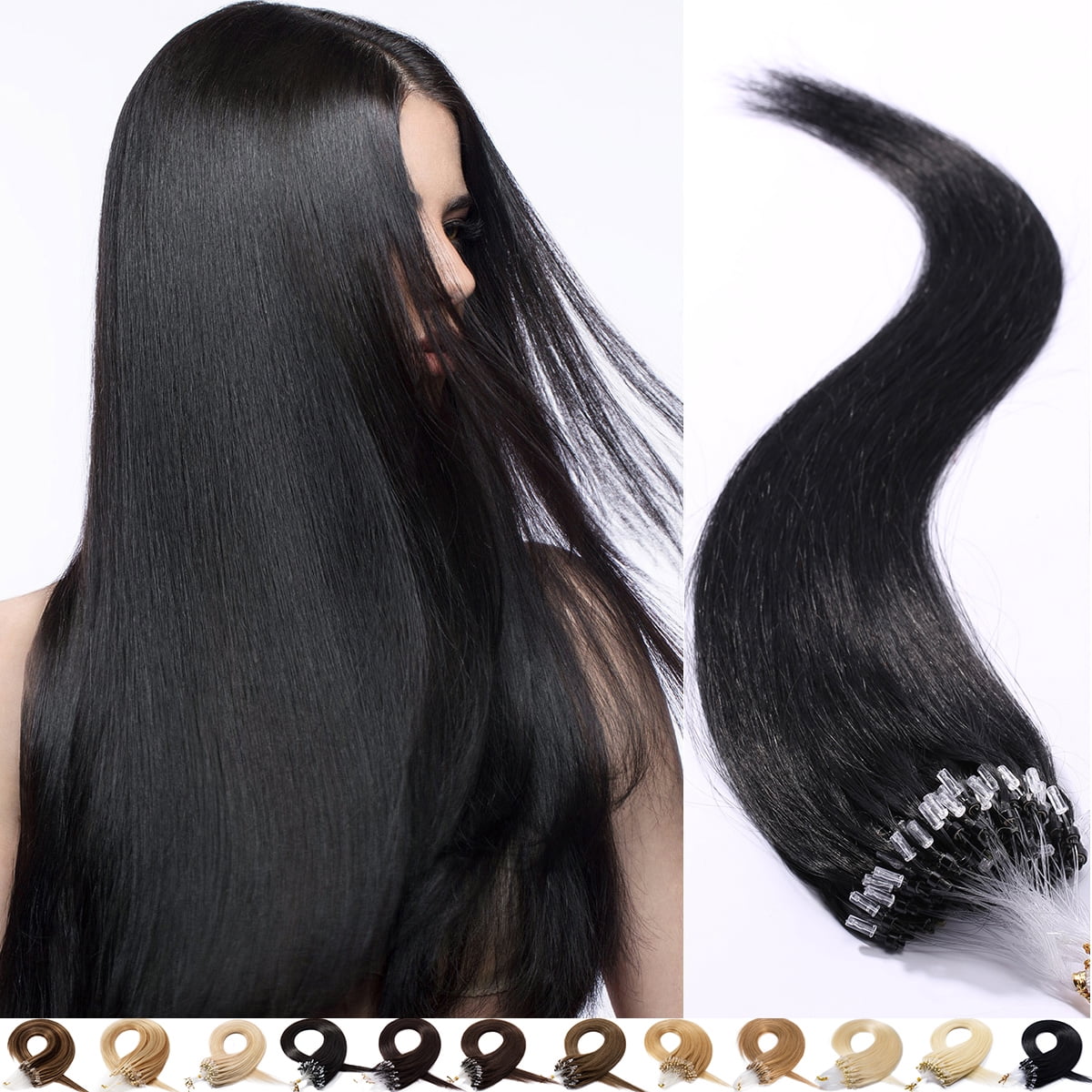 SEGO Micro Loop Hair Extensions Real Human Hair Thick Micro Link Hair