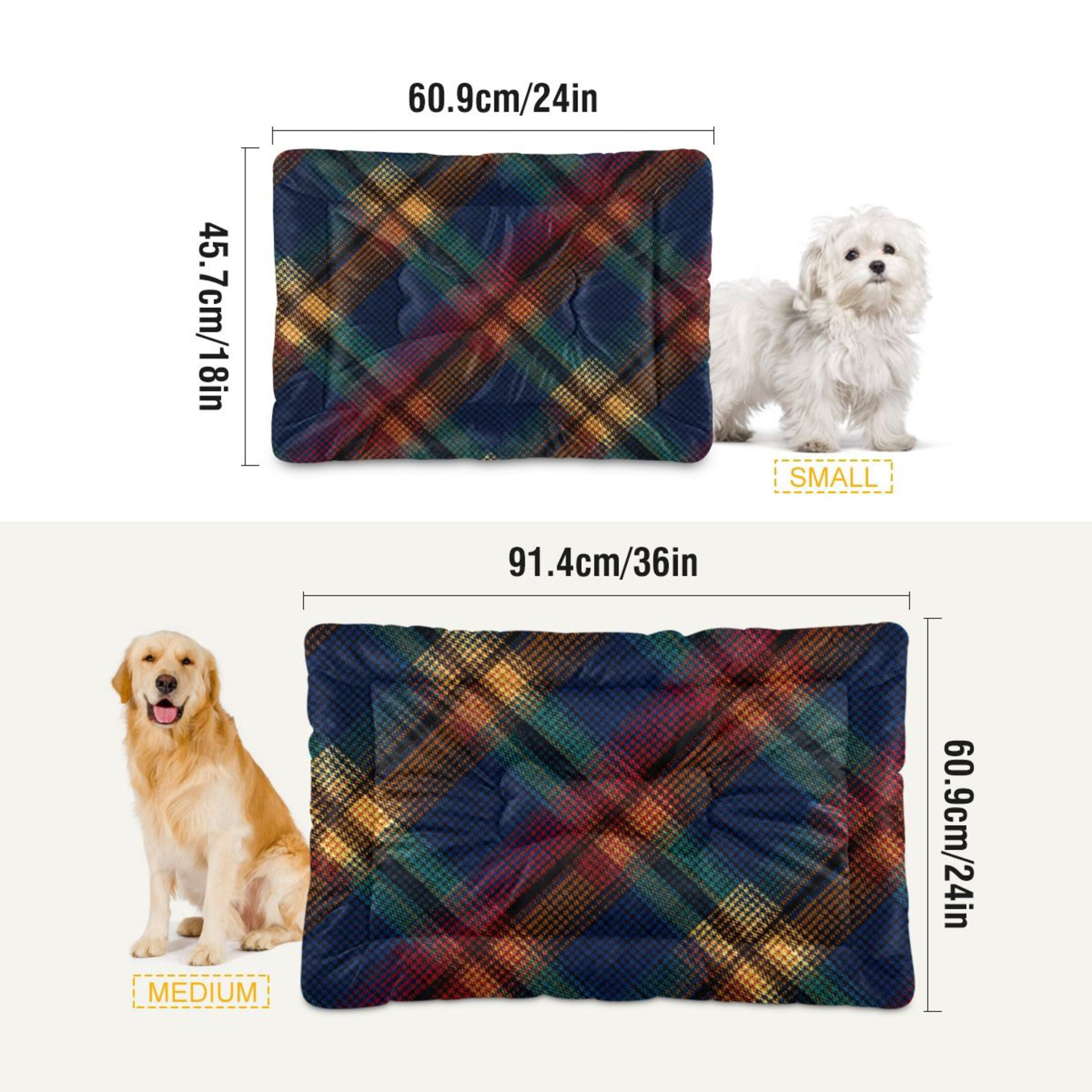 Cozy Mat Pet Bed Indoor Outdoor Warm Soft For Cat Dog Puppy(S/M) Dark Checkered