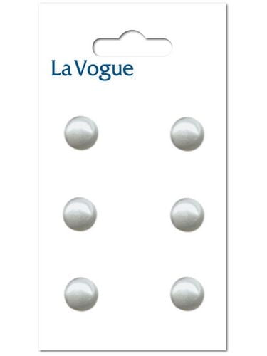 LA VOGUE EMBASSY Shank Button, White, 15mm (5/8"), 2 Count, 8mm