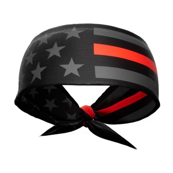 Thin Red Line Tie Headband