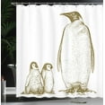 thumbnail image 4 of Ambesonne Animal Shower Curtain, King and Penguin, 69"Wx70"L, Olive Green, 4 of 5