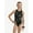 Black, variant on Celestial Foil Print Gymnastics Leotards for Teens with Scrunchie, Sizes XS-XL