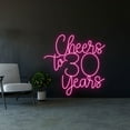 thumbnail image 2 of Handmadetneonsign Cheers To 30 Years 30th Birthday Decorations For Her Gifts, Custom LED Neon Sign, Wall Decor Party, Hello Thirty Led Sign, Wall Décor, 2 of 4