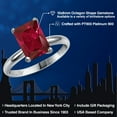 thumbnail image 2 of Gem Stone King PLAT-900 Platinum Red Created Ruby Engagement Ring for Women | 3.80 Cttw | Octagon 10X8MM | Gemstone July Birthstone | Size 8, 2 of 6