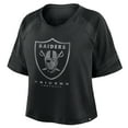 thumbnail image 2 of Women's Fanatics Las Vegas Raiders Oversized Raglan V-Neck Blackout Fashion Jersey, 2 of 3