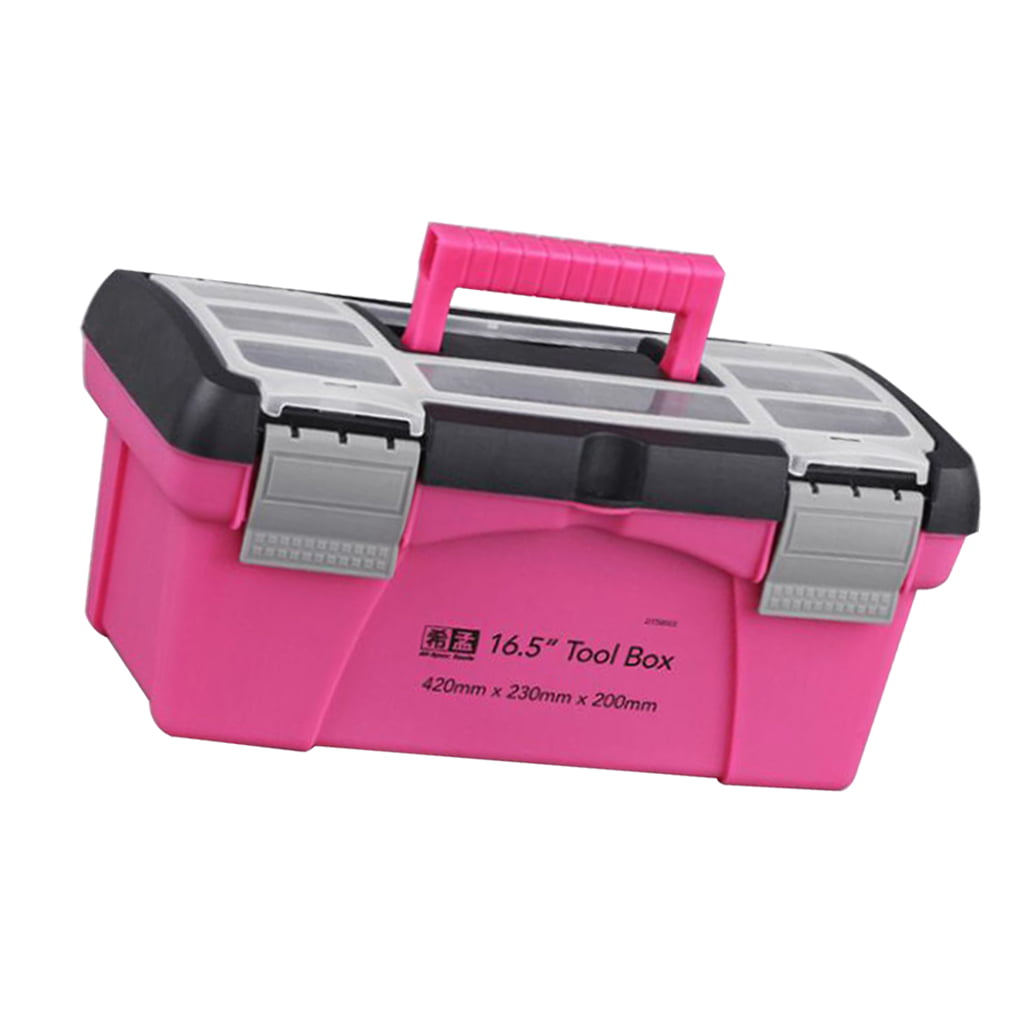 MultiFunctional Storage Case Toolbox Plastic Storage Organizer Toolbox Pink Box 