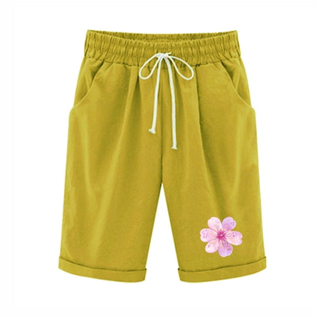 Birdeem Top and Shorts Sets for Women Womens Elastic Waist Printing Drawstring Shorts