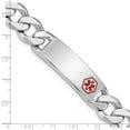 thumbnail image 2 of 925 Sterling Silver Polished Medical ID Curb Link Bracelet 8 Inch Lobster Claw Identification Bracelet for Women, 2 of 2