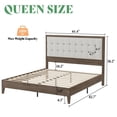thumbnail image 3 of Merluxy Queen Bed Frame, Adult Wood Platform Bed with Upholstered Headboard, Ash Gray, 3 of 9