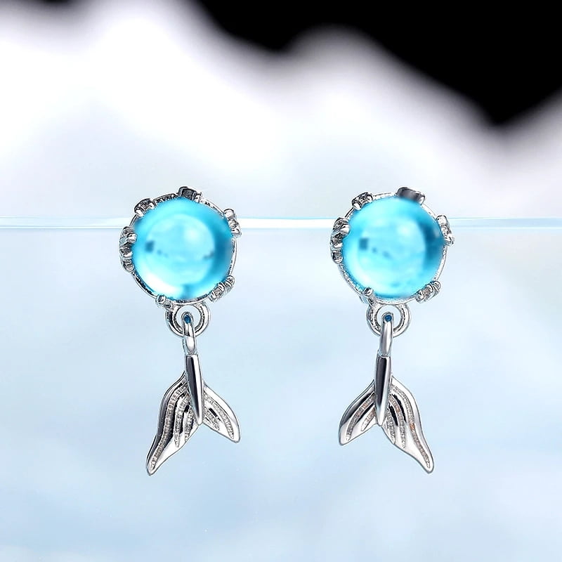 Details about   925 Sterling Silver Pink or Blue Mermaid Dangle Drop Earrings Girls Women Gift 