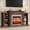 70in, Brown(Red Brick Fireplace), variant on LGHM 72" Electric Fireplace TV Stand with Mantel, Farmhouse Entertainment Center for TVs up to 80" with LED Light, Black