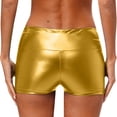 thumbnail image 2 of CHICTRY Women's Metallic Athletic Shorts Dance Tights Summer Hot Bottoms Rave Party Club Dancewear Gold M, 2 of 6