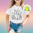thumbnail image 4 of Toddler Coloring Easter Outfit Girls Short Sleeve T Shirts Casual Crewneck Basic Tees Cute Tops For Girls 5T, 4 of 4