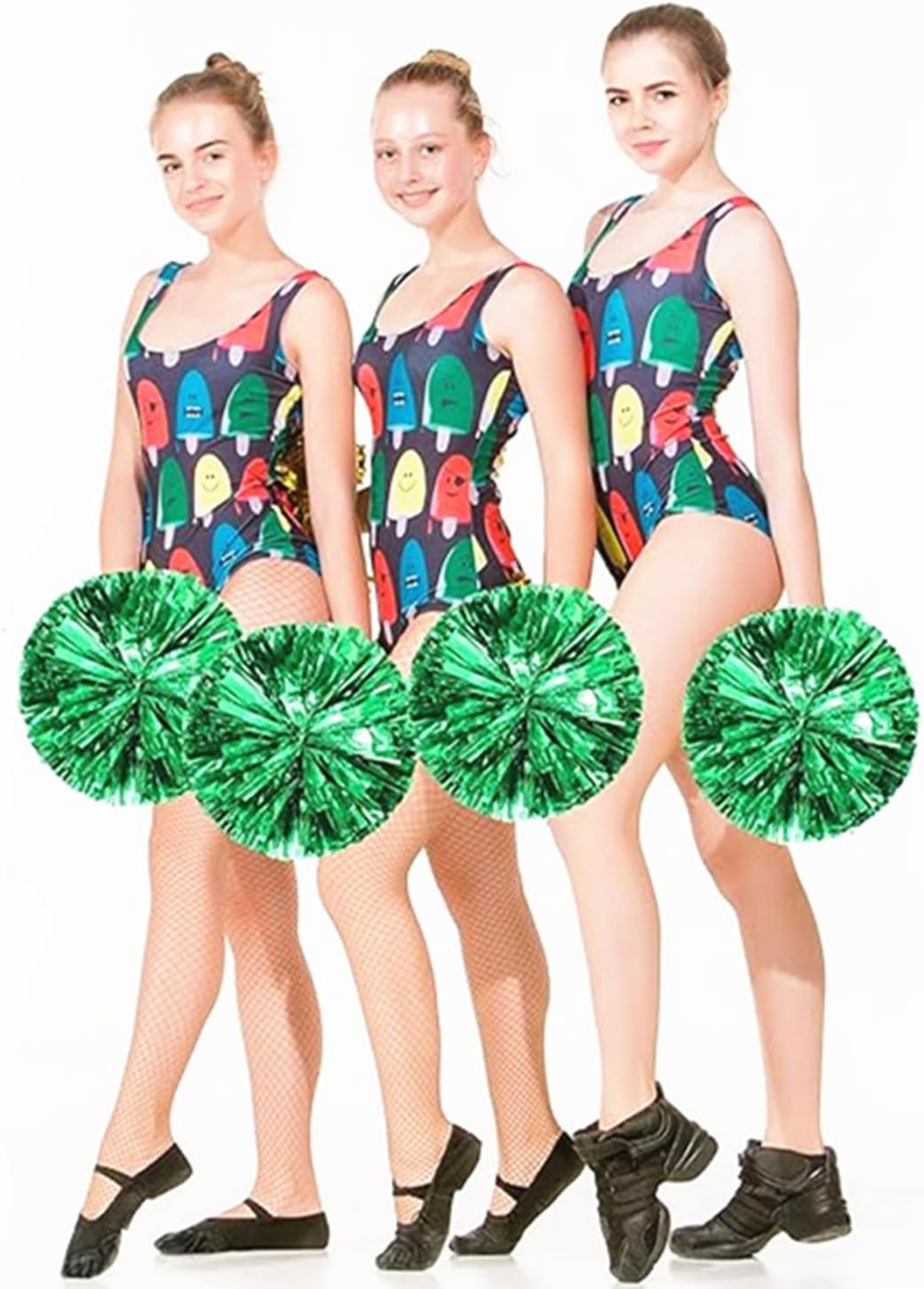 EONQY Plastic Cheerleading Poms, 4Pcs Super Cute Cheerleading pom poms Cheer Dance Pom Pom for Game, Sports, Aerobics