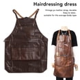 thumbnail image 3 of Hairstylist Salon Apron, Waterproof PU Hair Stylist Apron High Durability Easy To Clean Multi Functional Adjustable  for Hair Coloring, 3 of 8