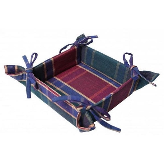 Mr. MJs Trading AG-45264-8x8 8 x 8 in. Festive Jewel Plaid Bread Basket